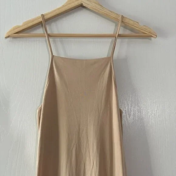 & Other Stories Square Neck Midi Slip Dress Minimalistic Beige Size 0/XS NWT - Picture 4 of 7